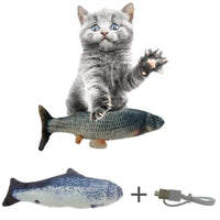 30CM Cat Toy Fish USB Electric Charging Simulation Dancing Jumping Moving Floppy Fish Cat Toy For Cats Toys Interactive Hotsale