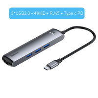 USB C HUB Type C to 4KHD RJ45 Ethernet Multi Ports USB 3.0 PD  Power Adapter For MacBook,Huawei and Samsung