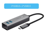 USB C HUB Type C to 4KHD RJ45 Ethernet Multi Ports USB 3.0 PD  Power Adapter For MacBook,Huawei and Samsung